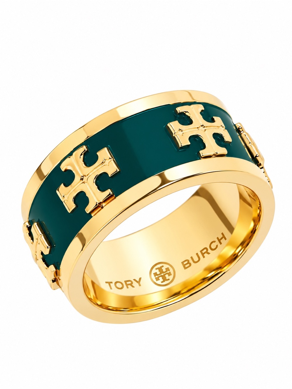 🆕 TORY BURCH • Forest Enamel Raised Logo Ring